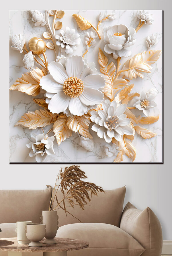 Elegantní květinový design v krémové a béžové barvě Elegantní květinový design v krémové a béžové barvě
