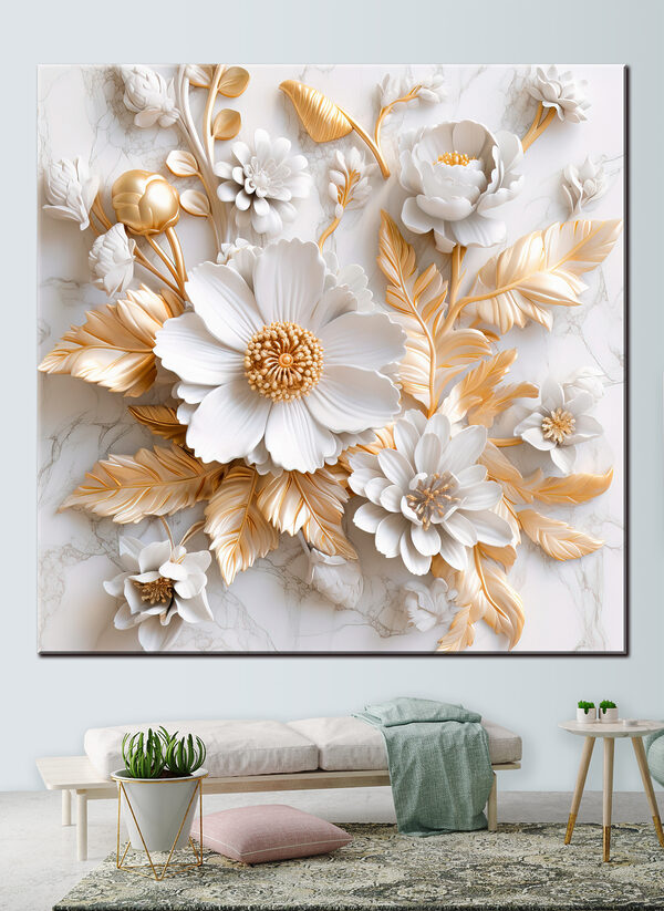 Elegantní květinový design v krémové a béžové barvě Elegantní květinový design v krémové a béžové barvě