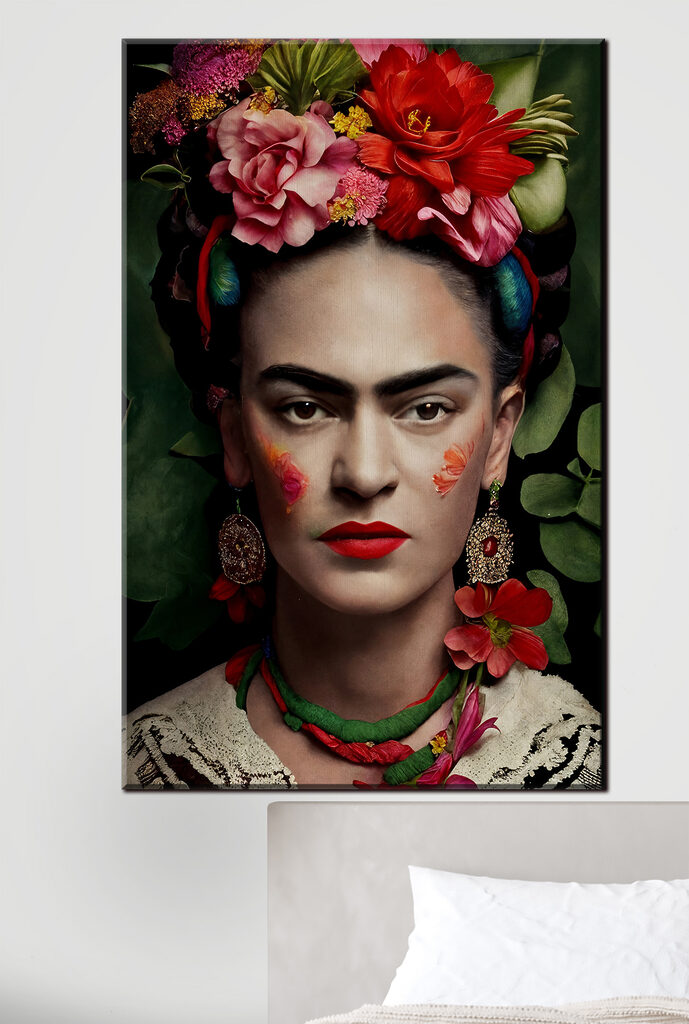 A woman with flowers in her hair