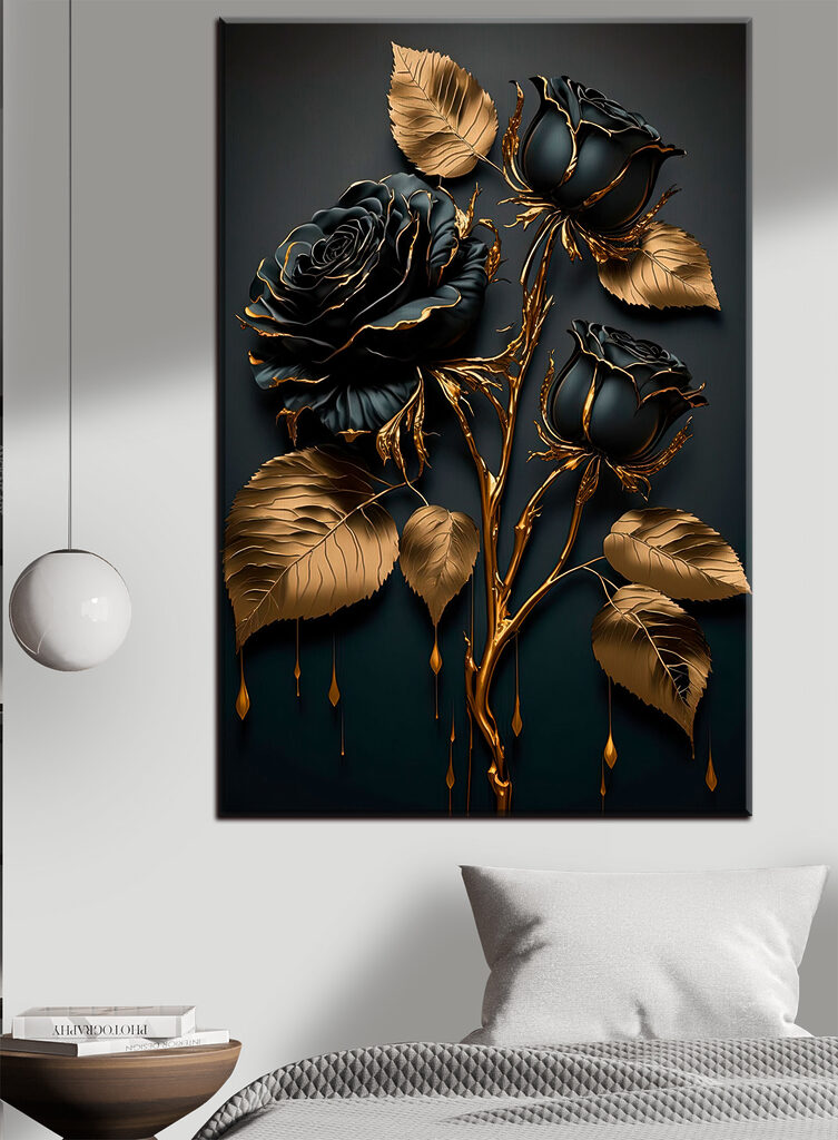 Elegant Midnight Roses in Bloom Elegant Midnight Roses in Bloom