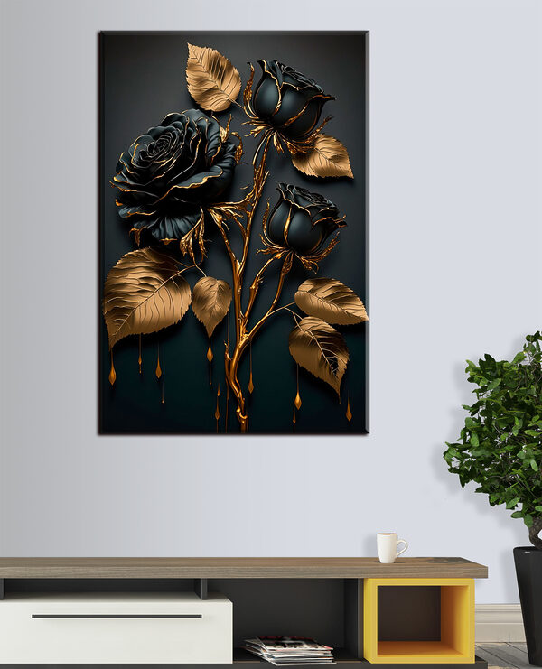 Elegantní půlnoční růže v květu Elegantní půlnoční růže v květu
