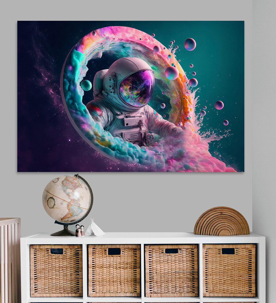 Astronaut v barevném kruhu