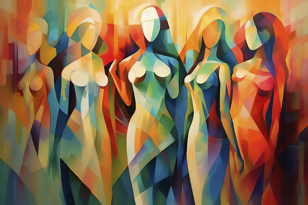 A group of women in dresses