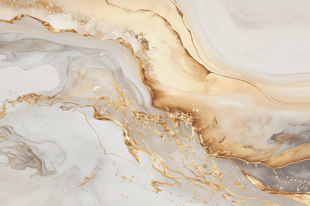 Elegant swirls of cream and amber