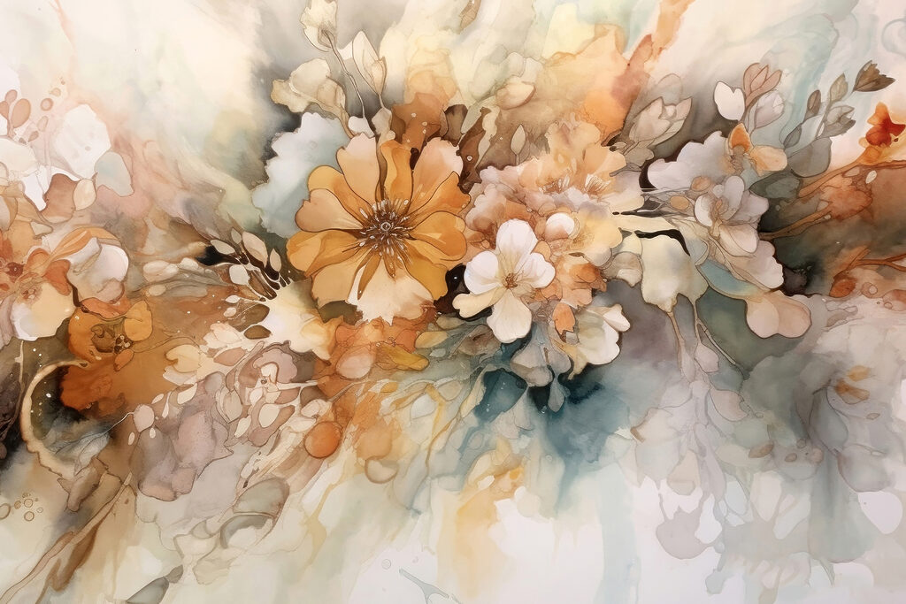 A painting of flowers