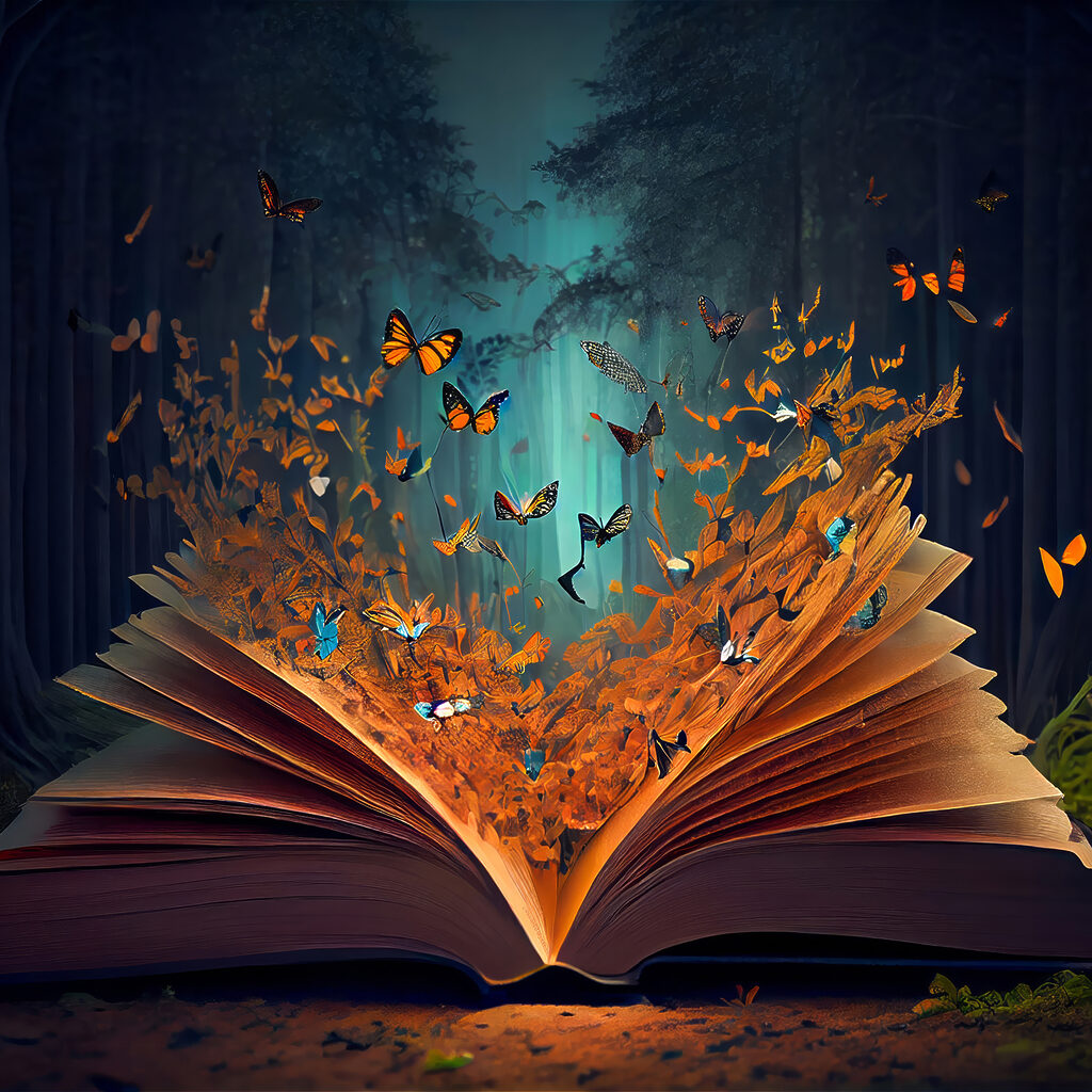 A book with butterflies coming out of it A book with butterflies coming out of it