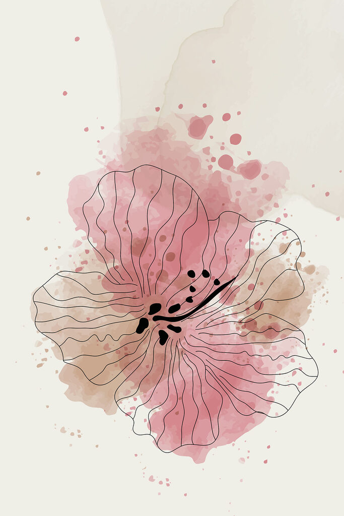 A drawing of a flower