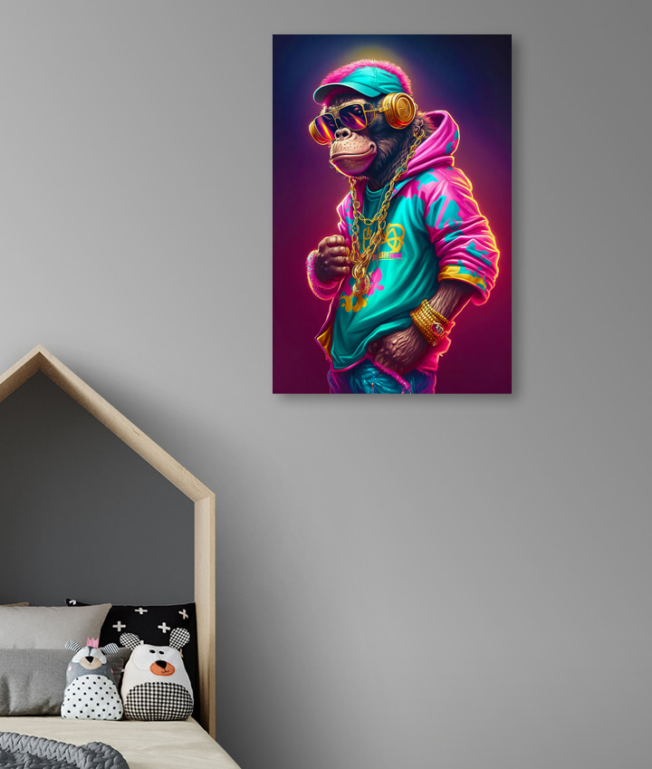 Opice v klobouku a slunečních brýlích