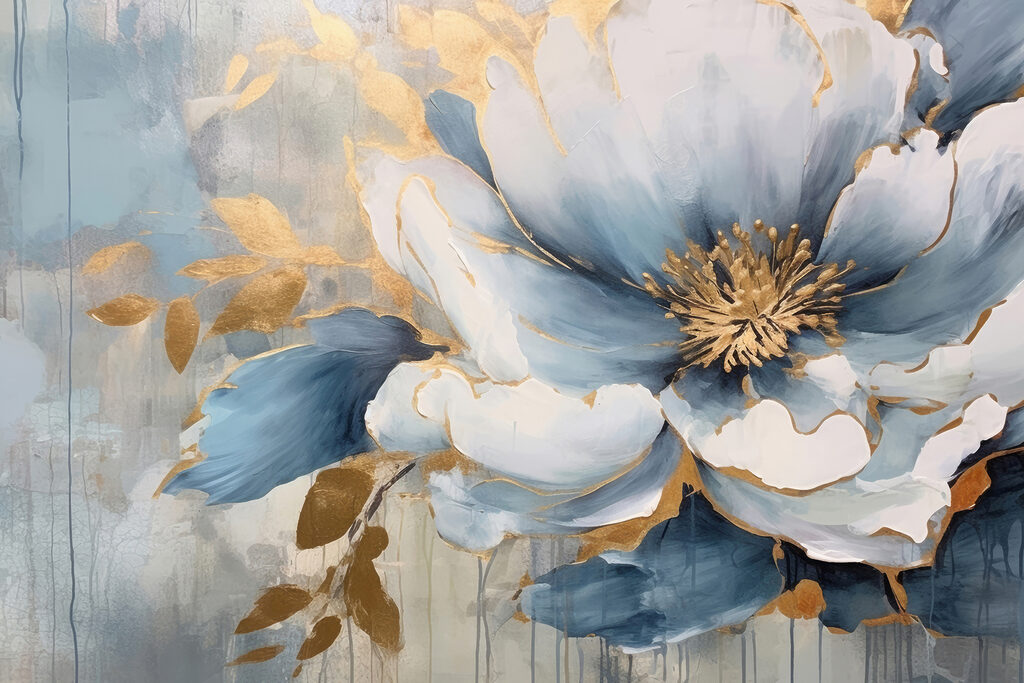 A painting of a flower