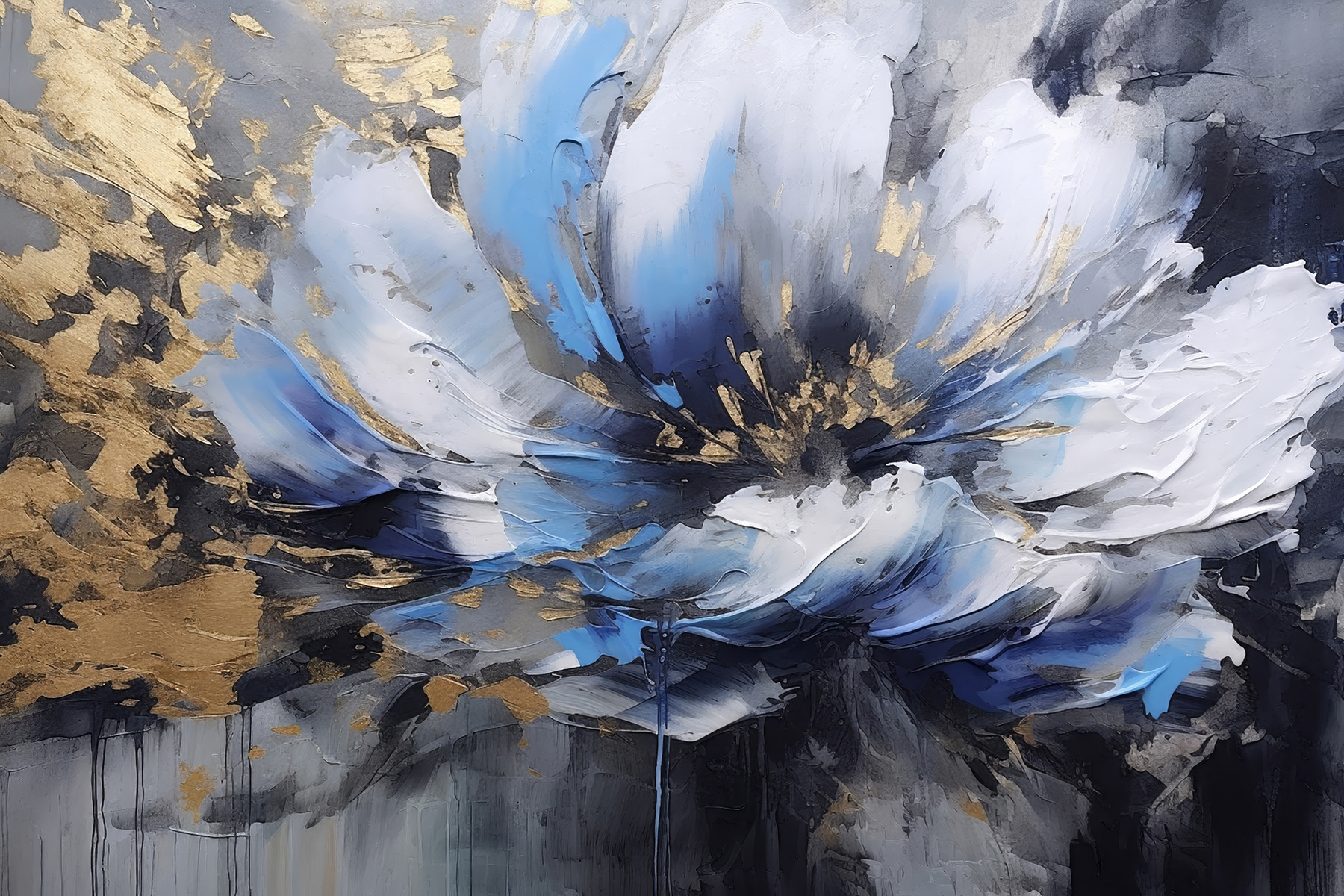 A painting of a flower