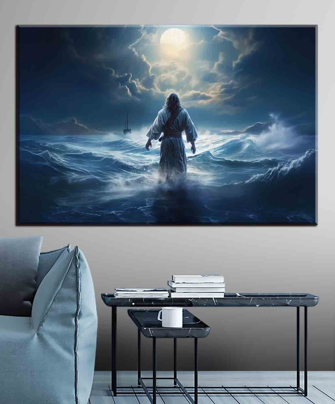 A man in a robe standing in the water