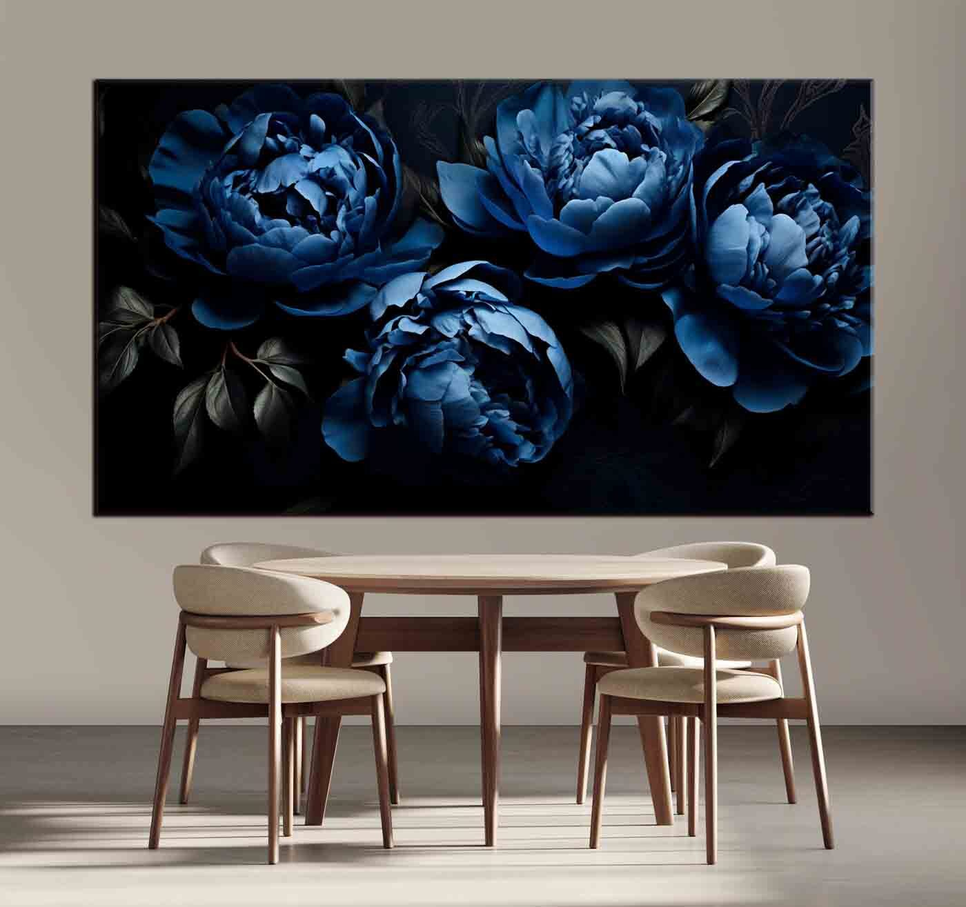 A group of blue flowers