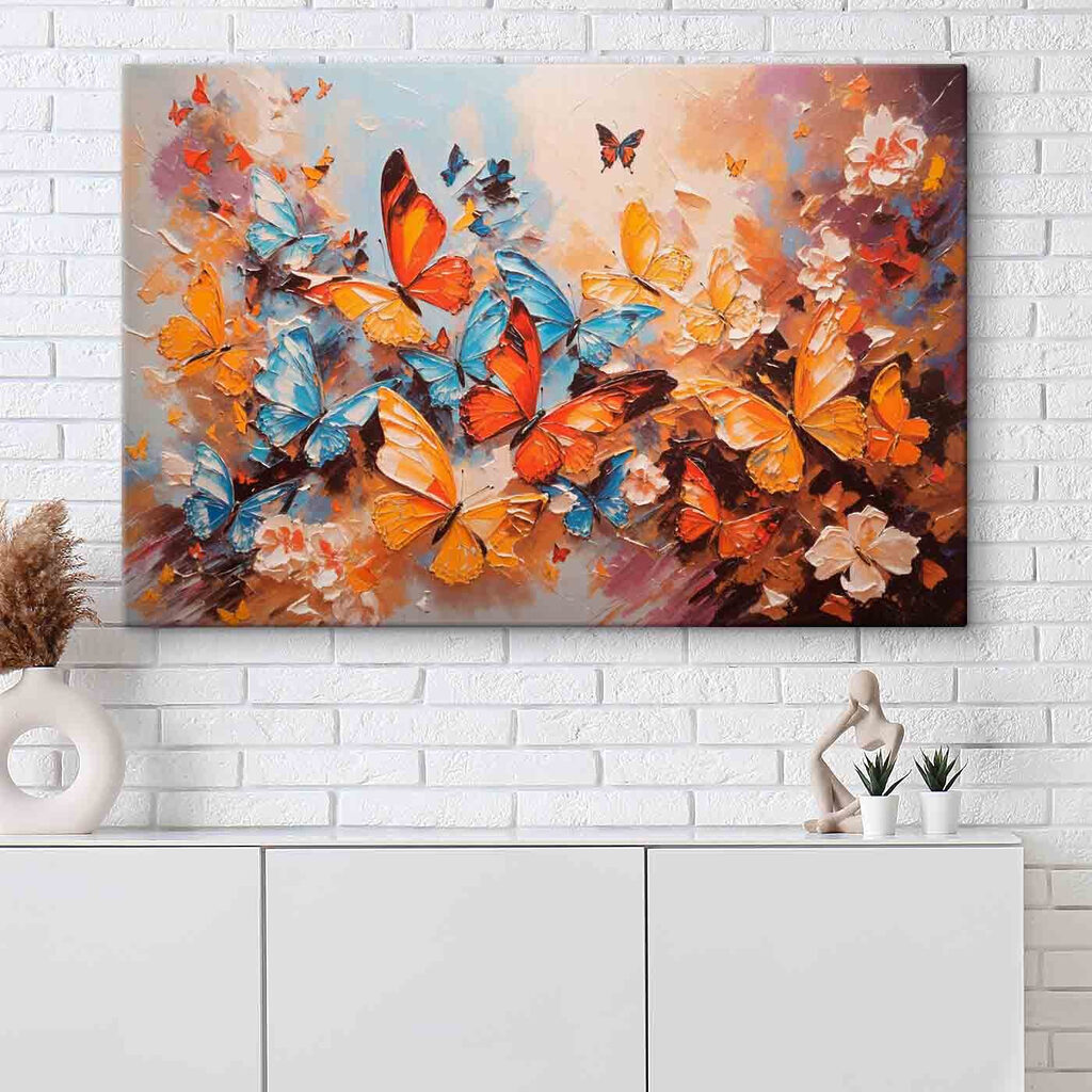 A painting of butterflies