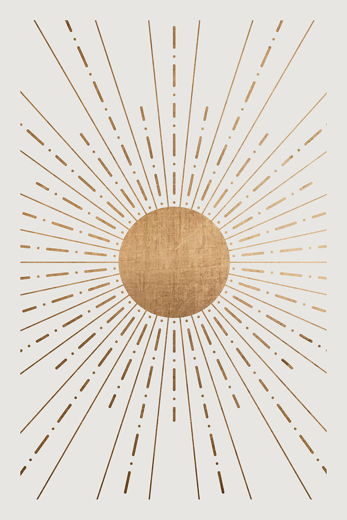 A sun with lines in the center