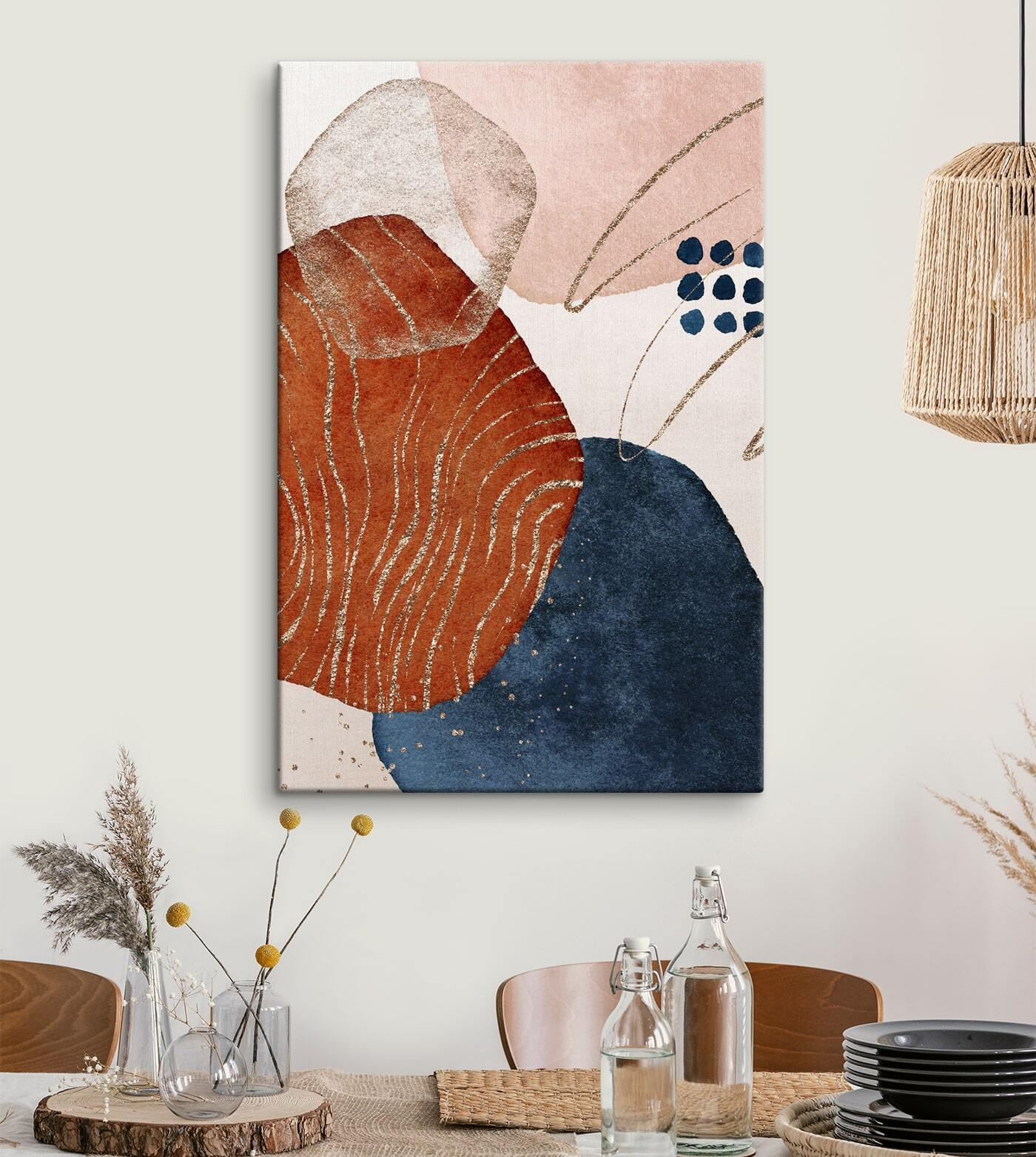 A close up of a painting