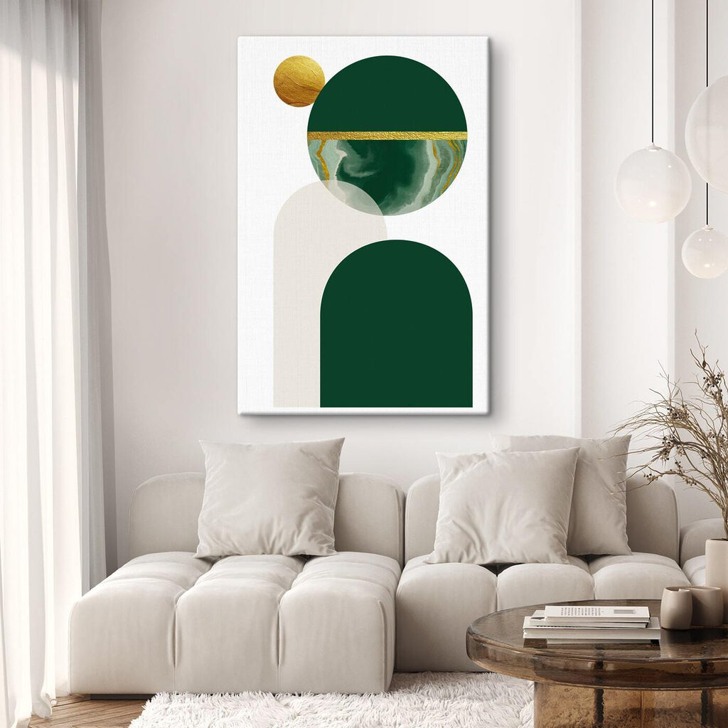 Circular harmony in green and beige Circular harmony in green and beige