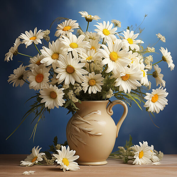 A vase of white flowers A vase of white flowers