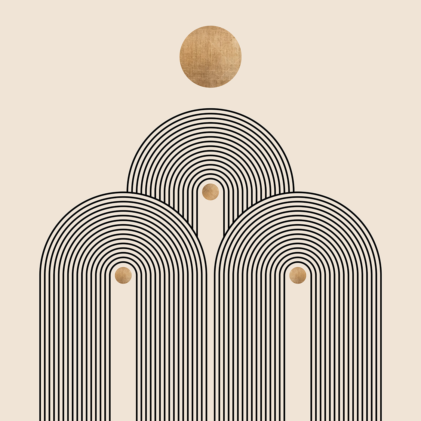 Sun-drenched arches in serene symmetry