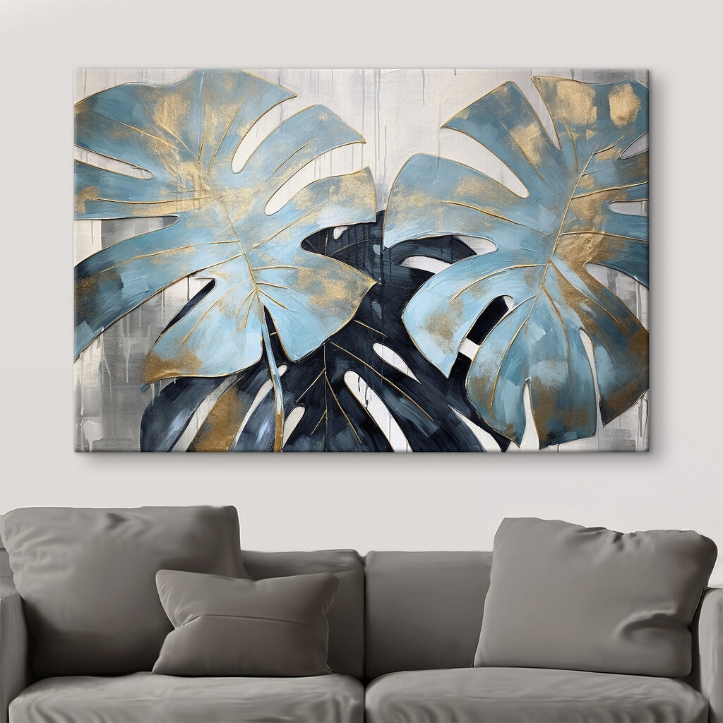 Elegant blue leaves in artistic bloom Elegant blue leaves in artistic bloom