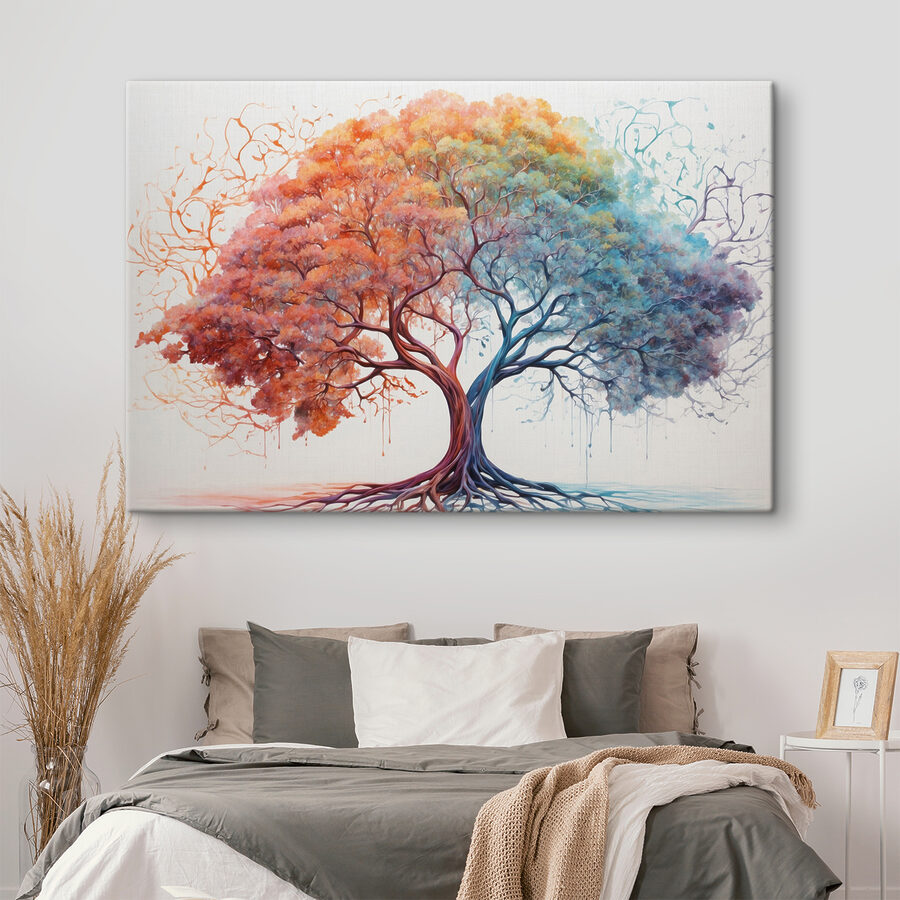 Strom s různými barvami listů Strom s různými barvami listů