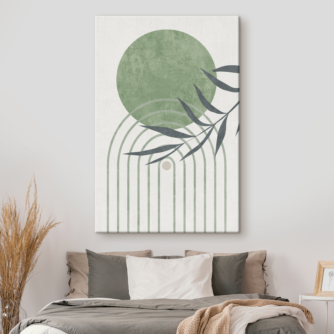 A green and grey art piece