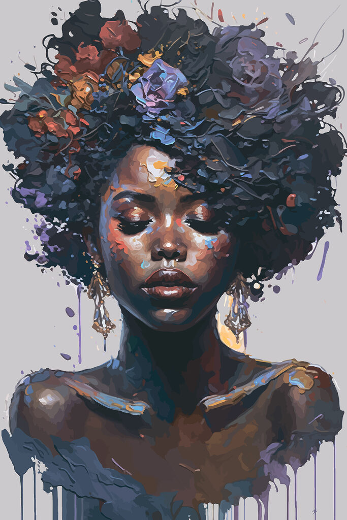 A woman with flowers in her hair A woman with flowers in her hair