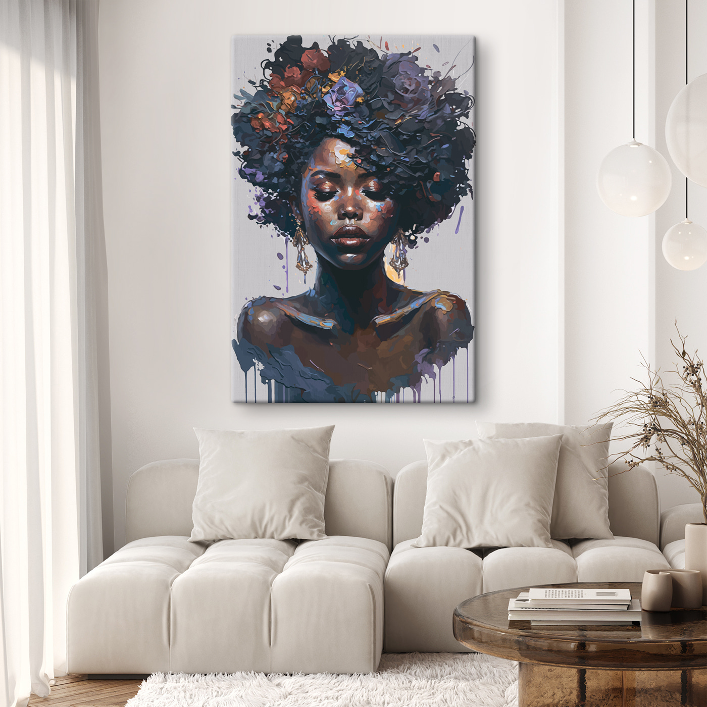 A woman with flowers in her hair A woman with flowers in her hair