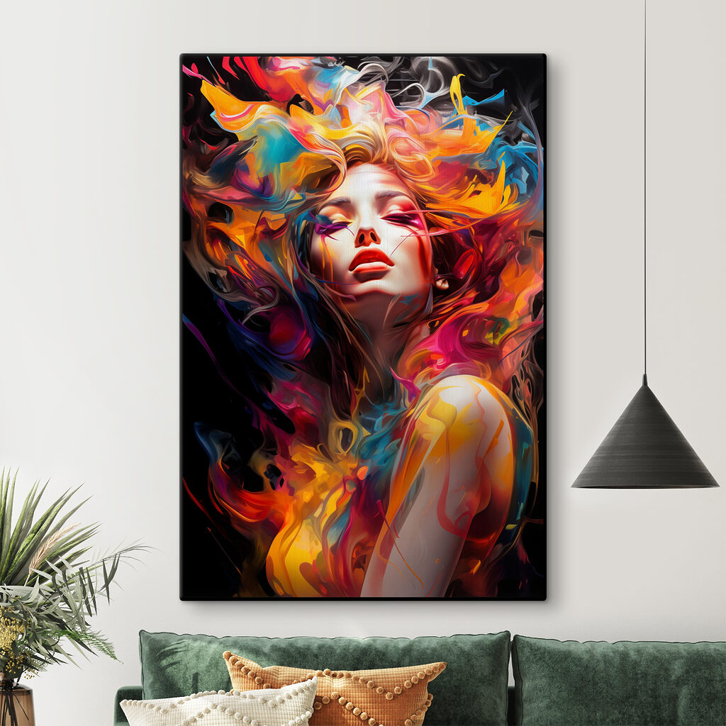 A woman with colorful hair