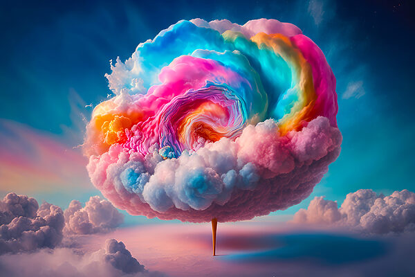 A colorful cloud in the sky A colorful cloud in the sky