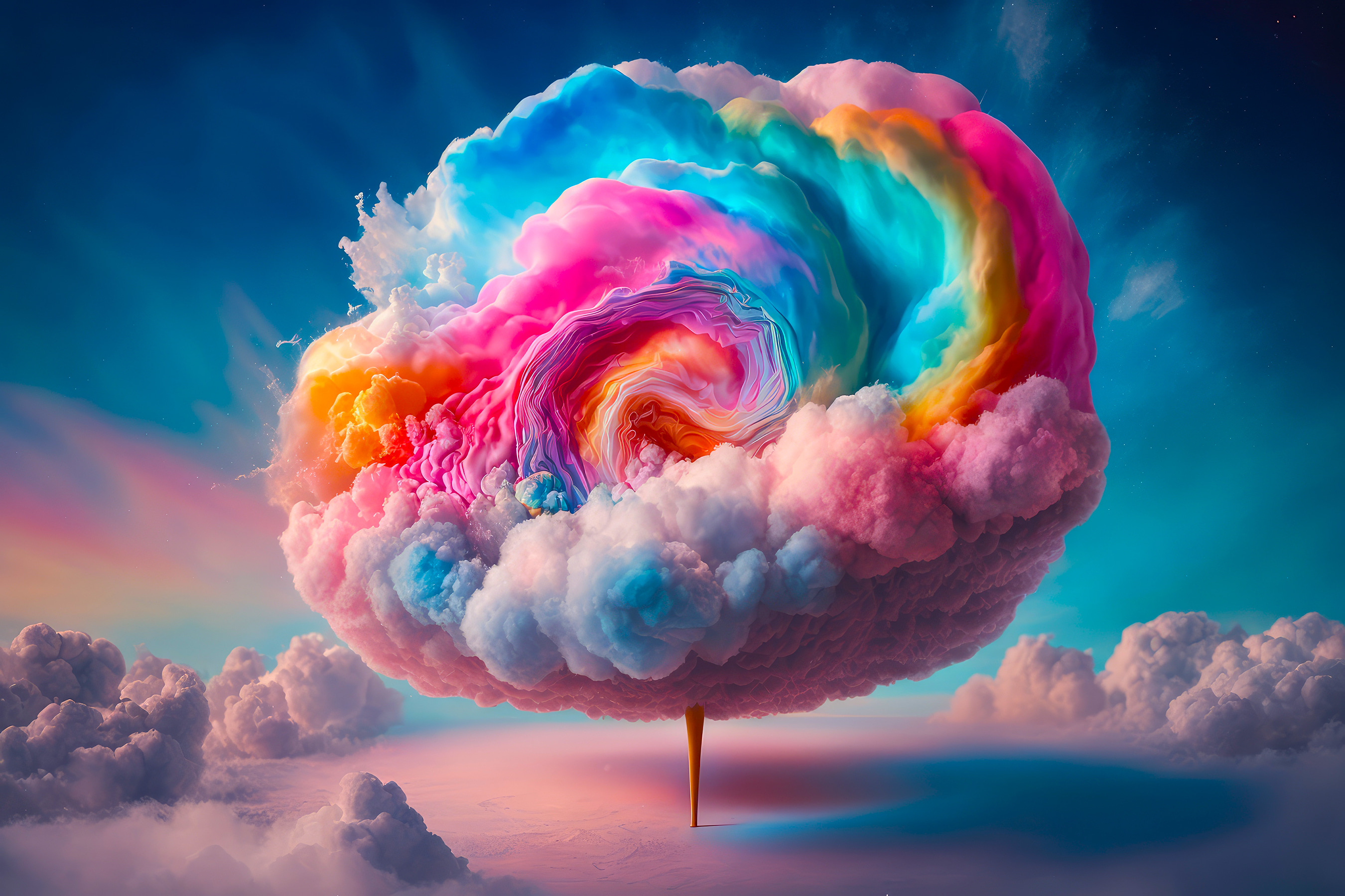 A colorful cloud in the sky
