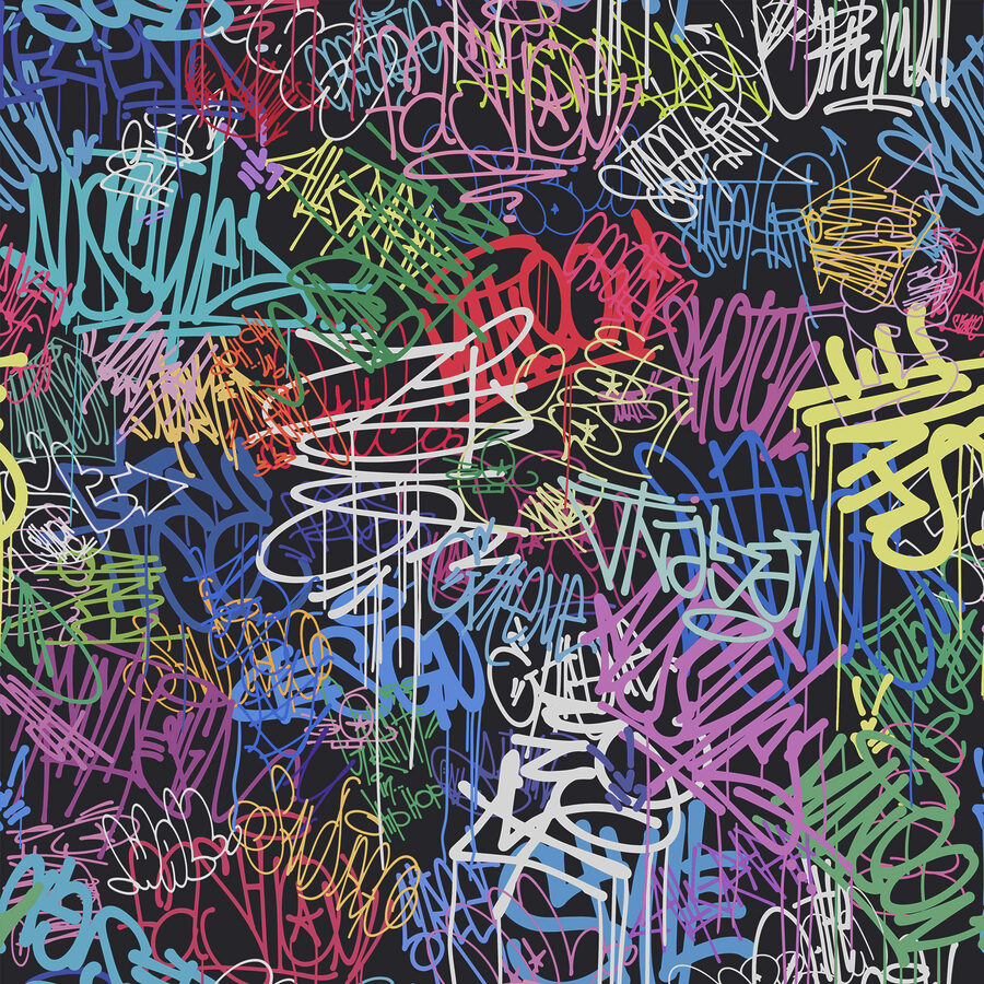 Obraz Barevné graffiti na černém pozadí - Image 7