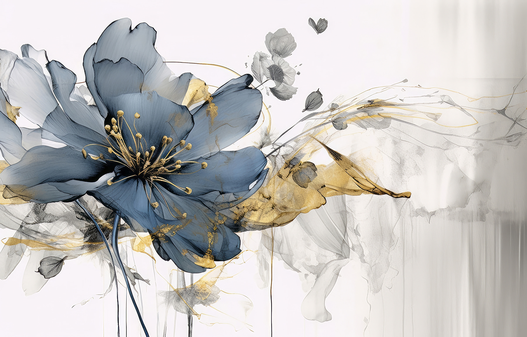 Elegant floral dance in monochrome hues