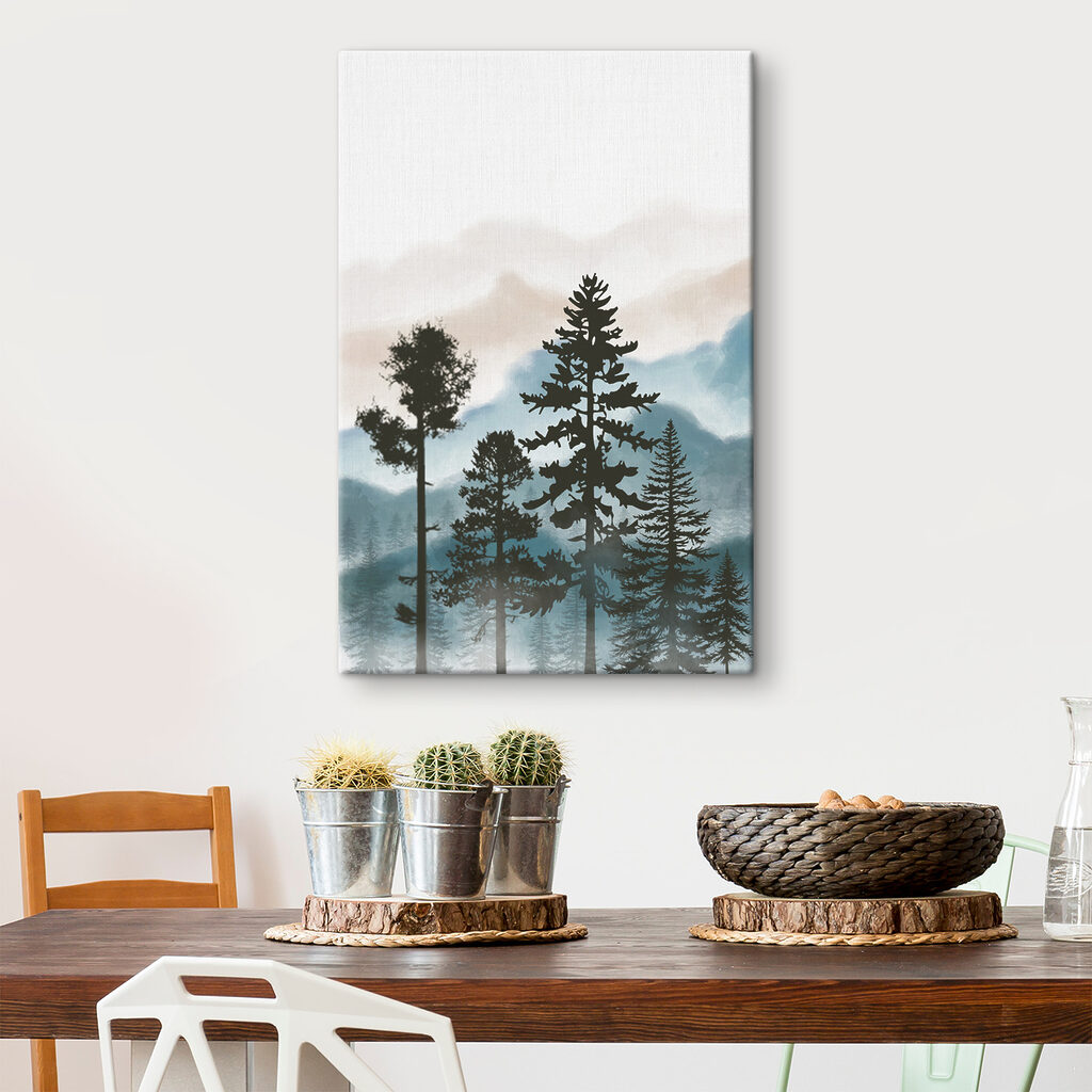 A group of trees in the mountains