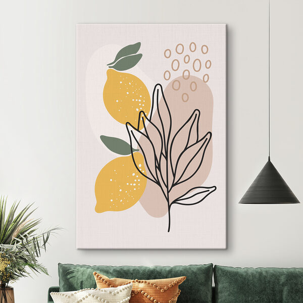 Citrony a listy nakreslené na bílém pozadí Citrony a listy nakreslené na bílém pozadí