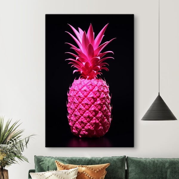 Růžový ananas na černém pozadí Růžový ananas na černém pozadí