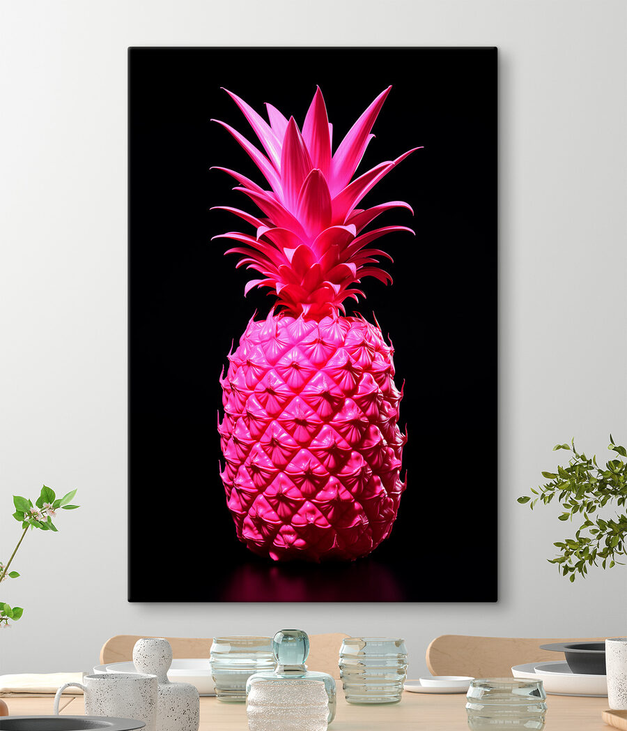 Růžový ananas na černém pozadí Růžový ananas na černém pozadí