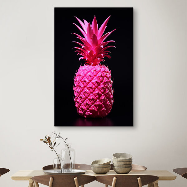 Růžový ananas na černém pozadí Růžový ananas na černém pozadí