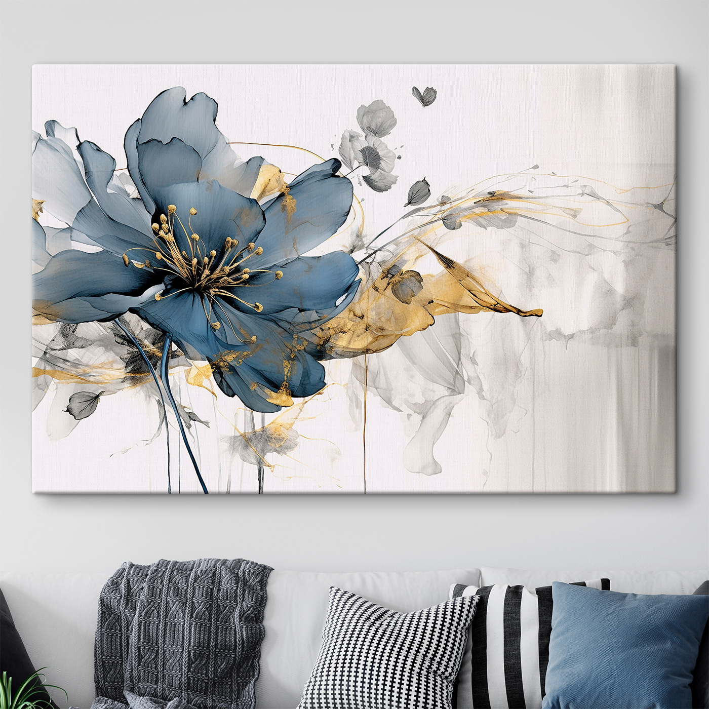 Elegant floral dance in monochrome hues