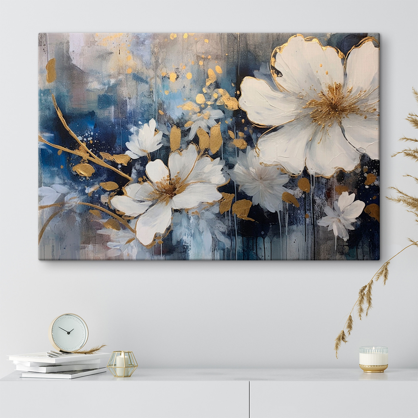 Floral Elegance in Blue and White