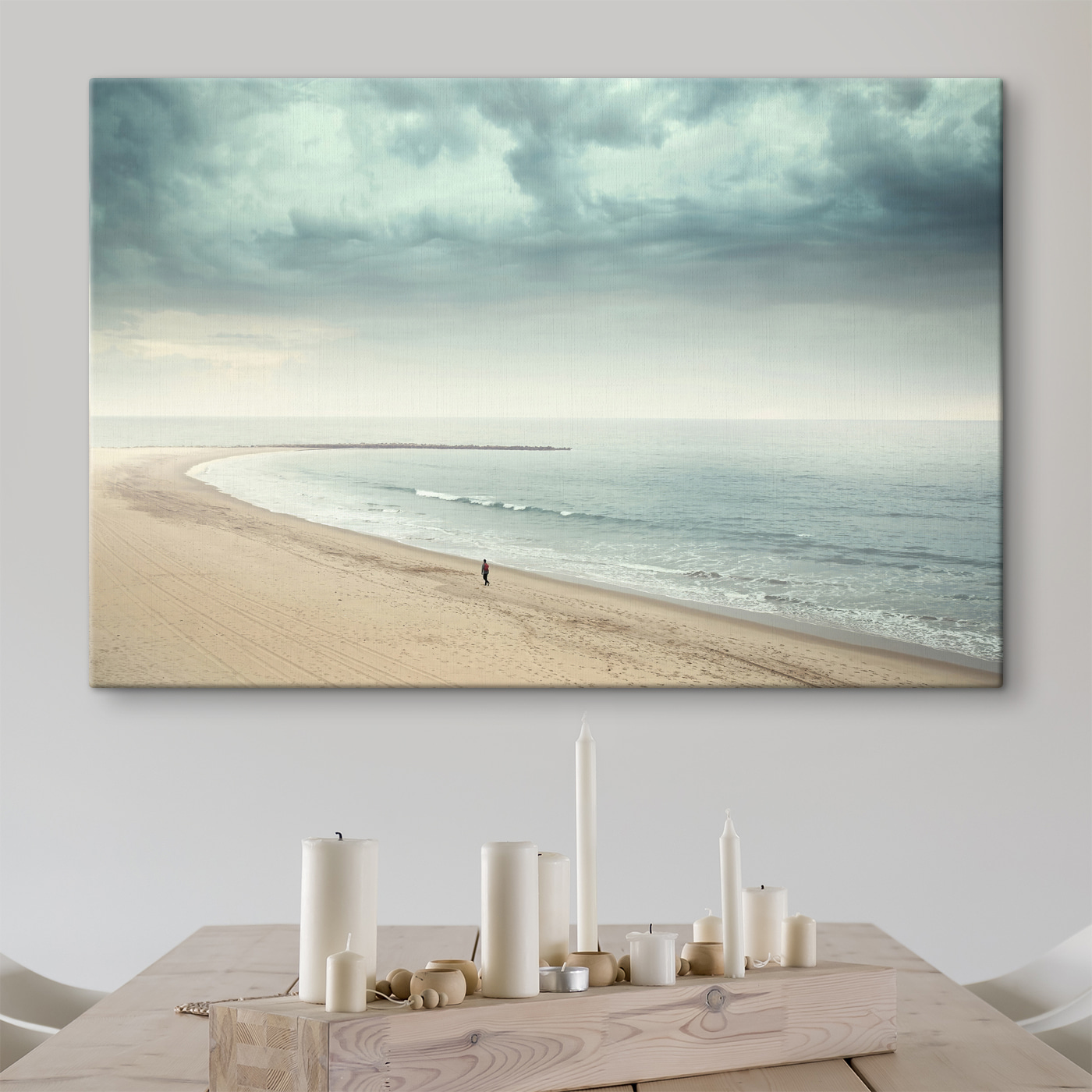 A person walking on a beach A person walking on a beach