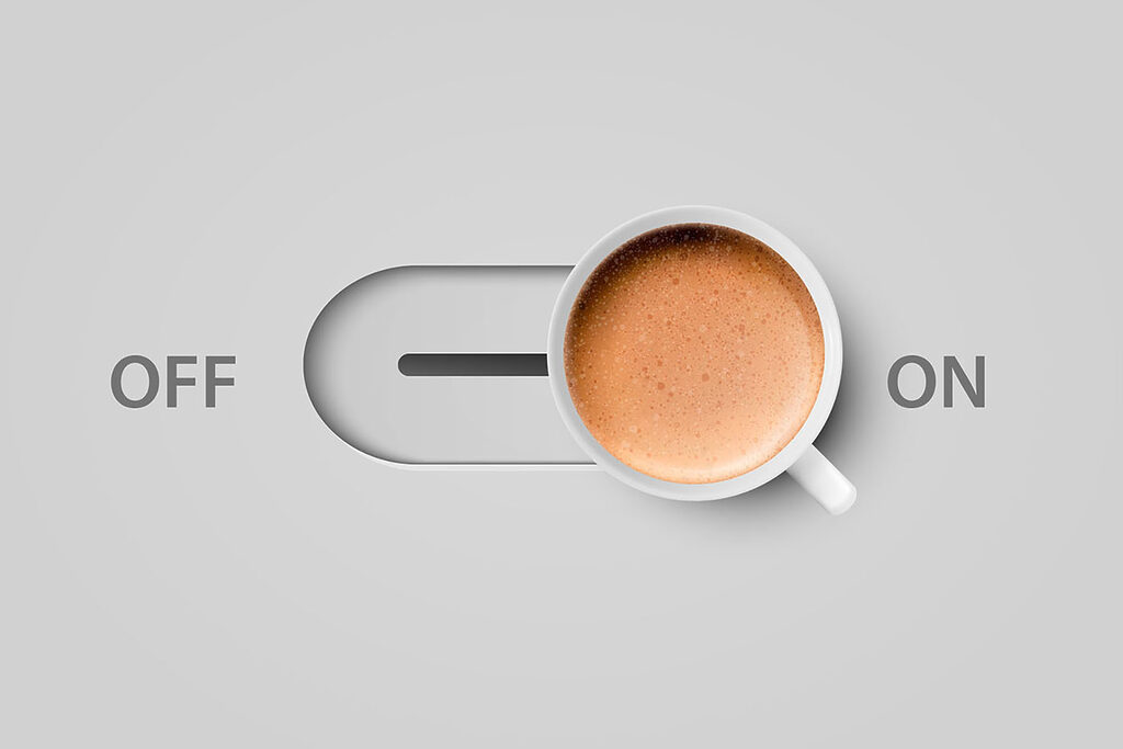 A cup of coffee on a switch