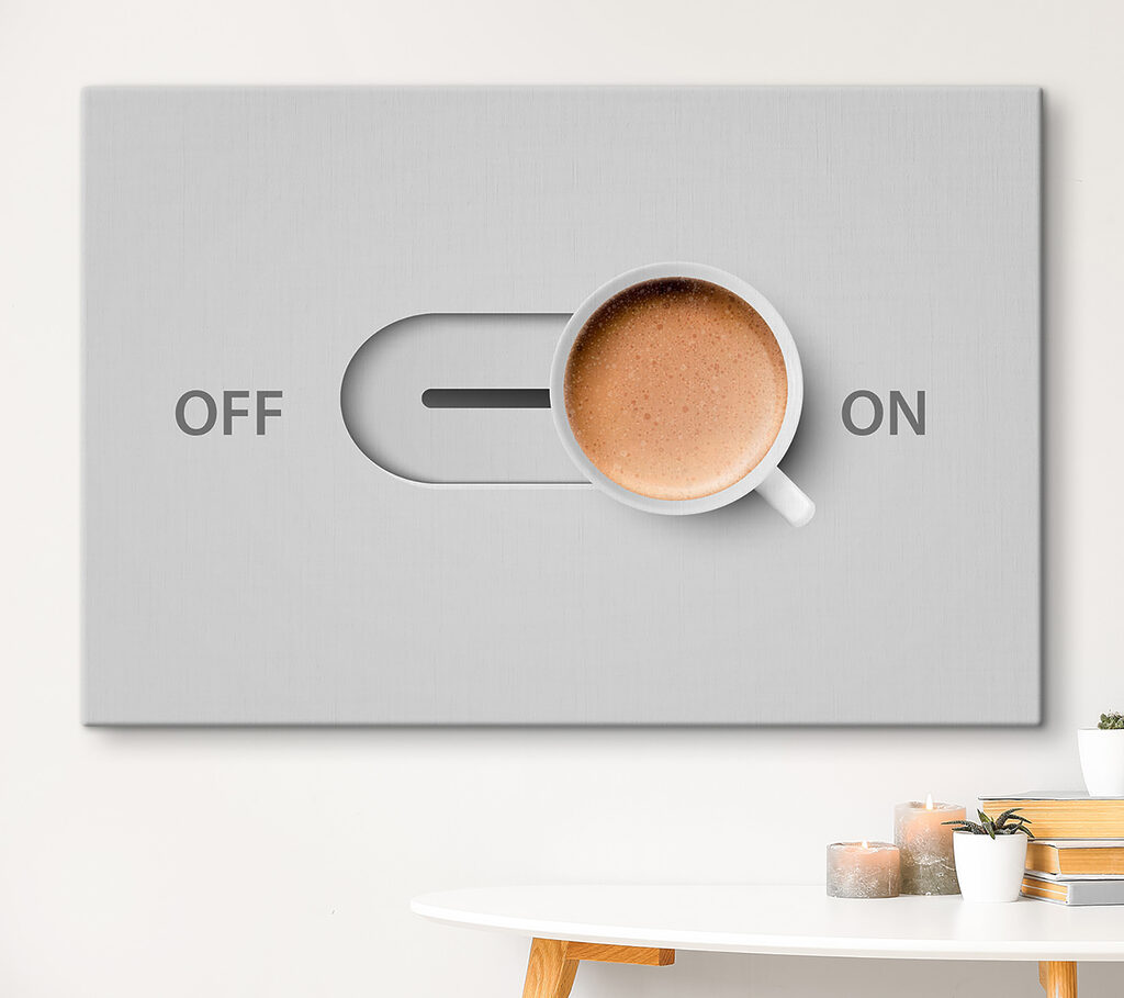 A cup of coffee on a switch