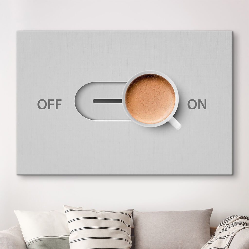 A cup of coffee on a switch