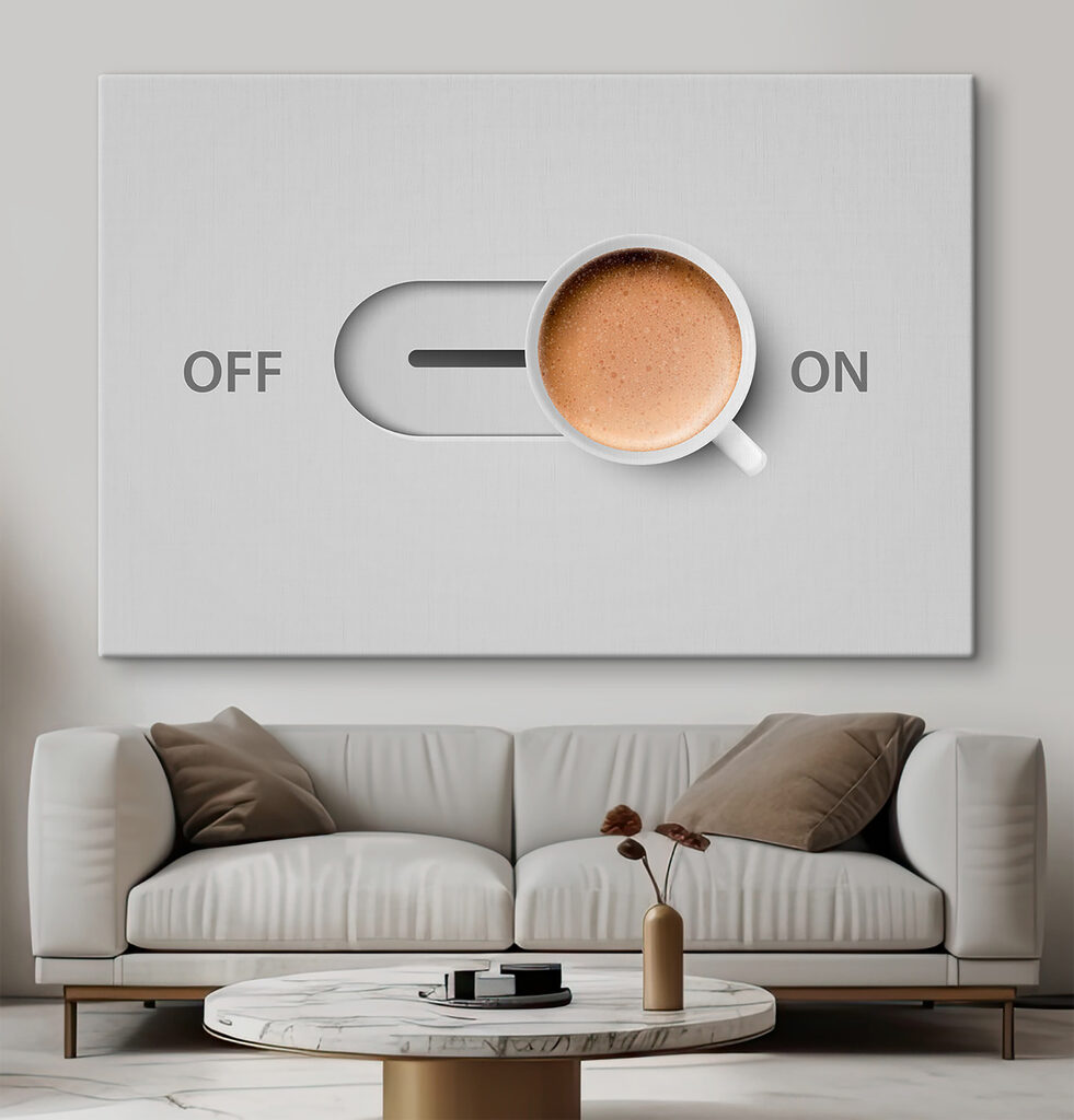 A cup of coffee on a switch