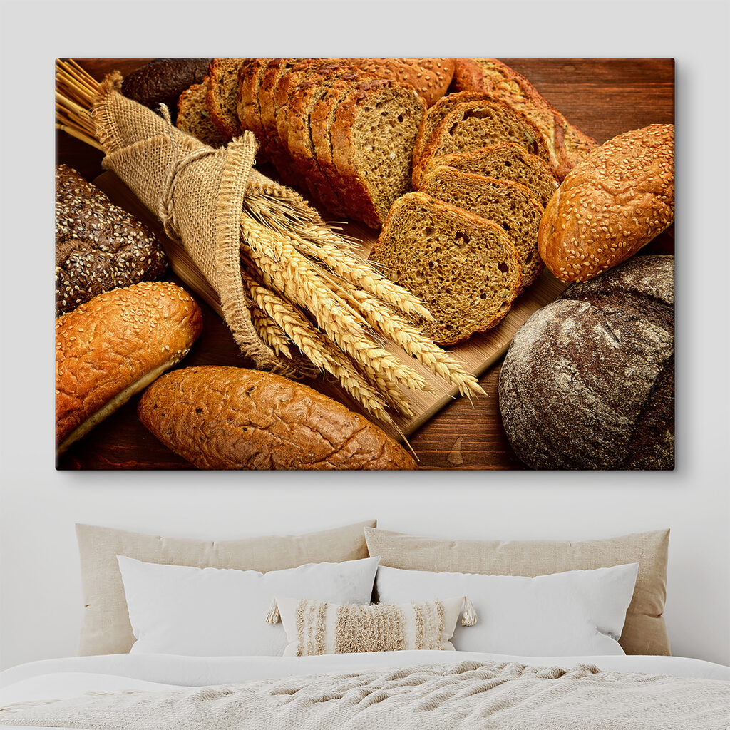 A group of bread on a cutting board