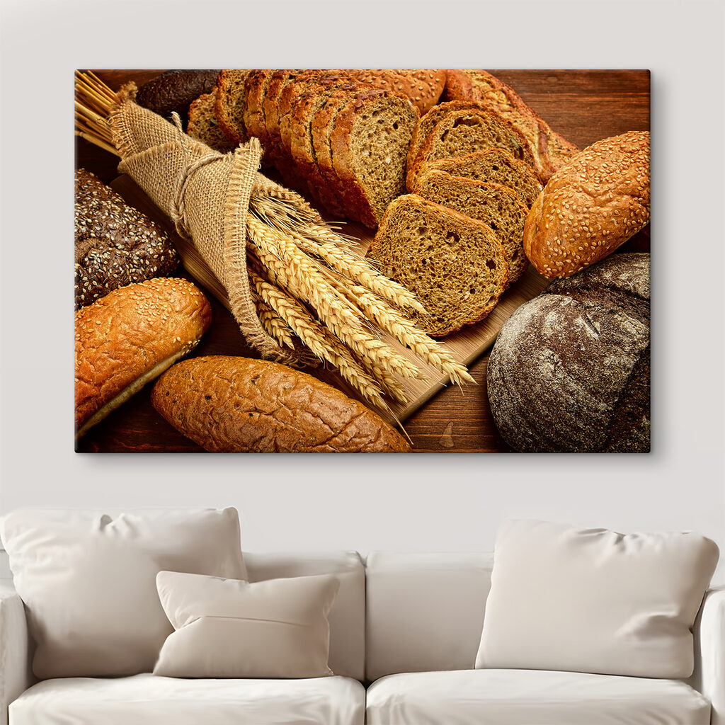 A group of bread on a cutting board