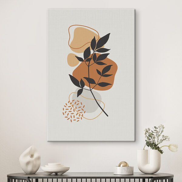A plant with leaves and brown shapes A plant with leaves and brown shapes