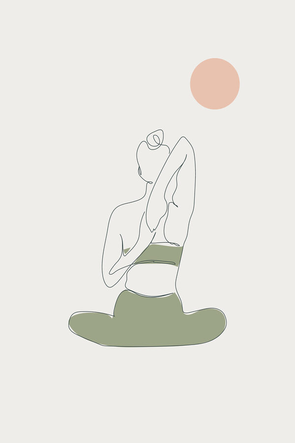 A woman sitting in yoga pose