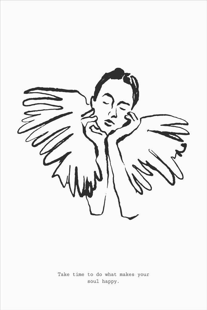 A drawing of a woman with wings A drawing of a woman with wings