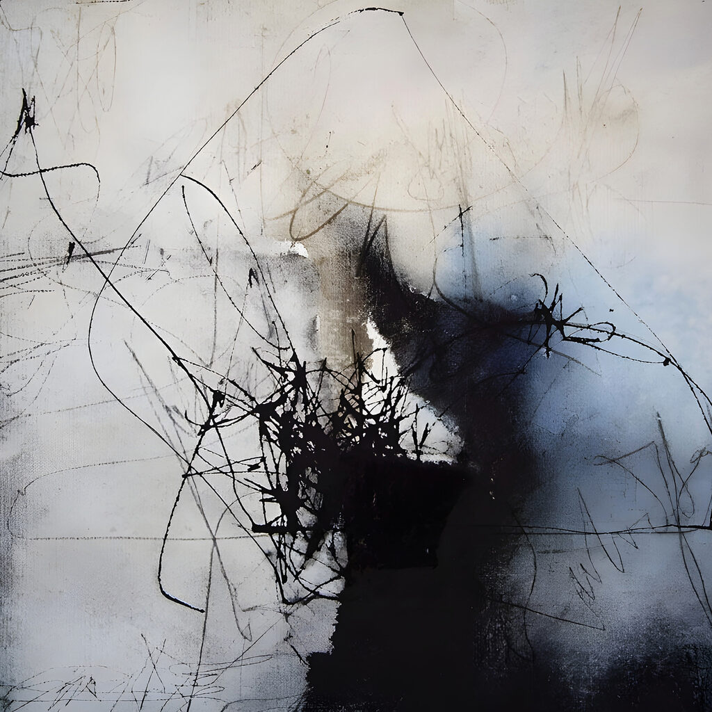 A black and white image of a person's face A black and white image of a person's face